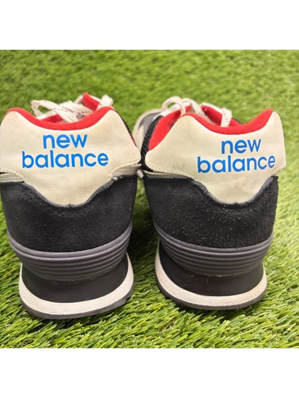 New Balance 574 Mens Size 10 Gray White Athletic Running Walking Shoes Sneakers